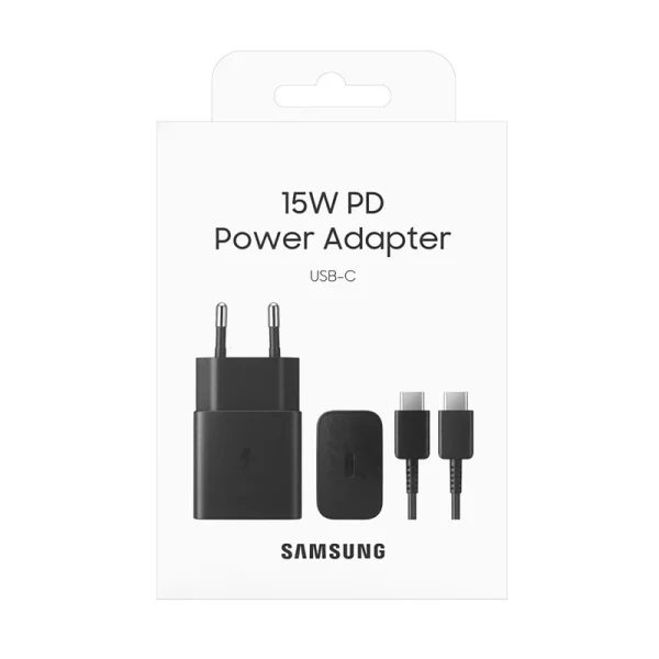 شارژر دیواری 15 وات سامسونگ مدل EP-T1510 به همراه کابل تبدیل USB-C