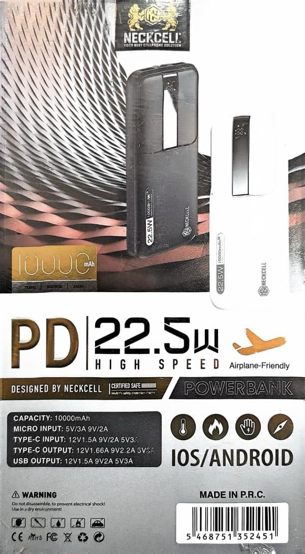 پاوربانک نکسل 10000 با خروجی 22.5 وات فست شارژ