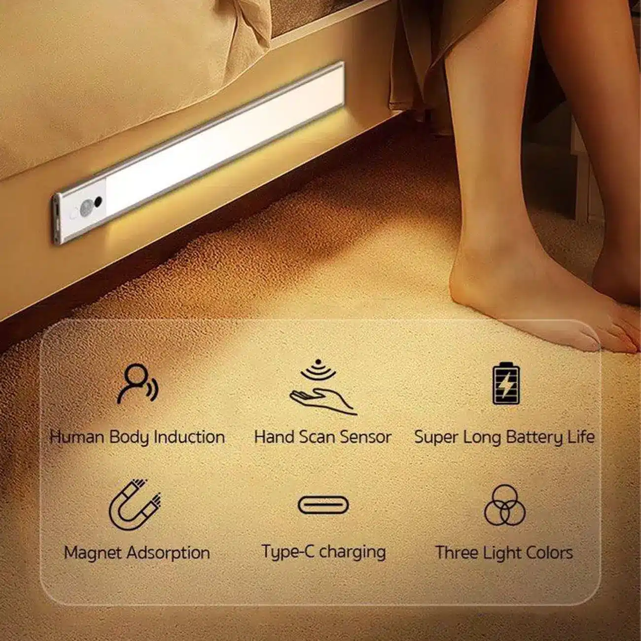 چراغ ال ای دی زیر کابینتی سنسور دار 40 سانتیمتر Intelligent Light