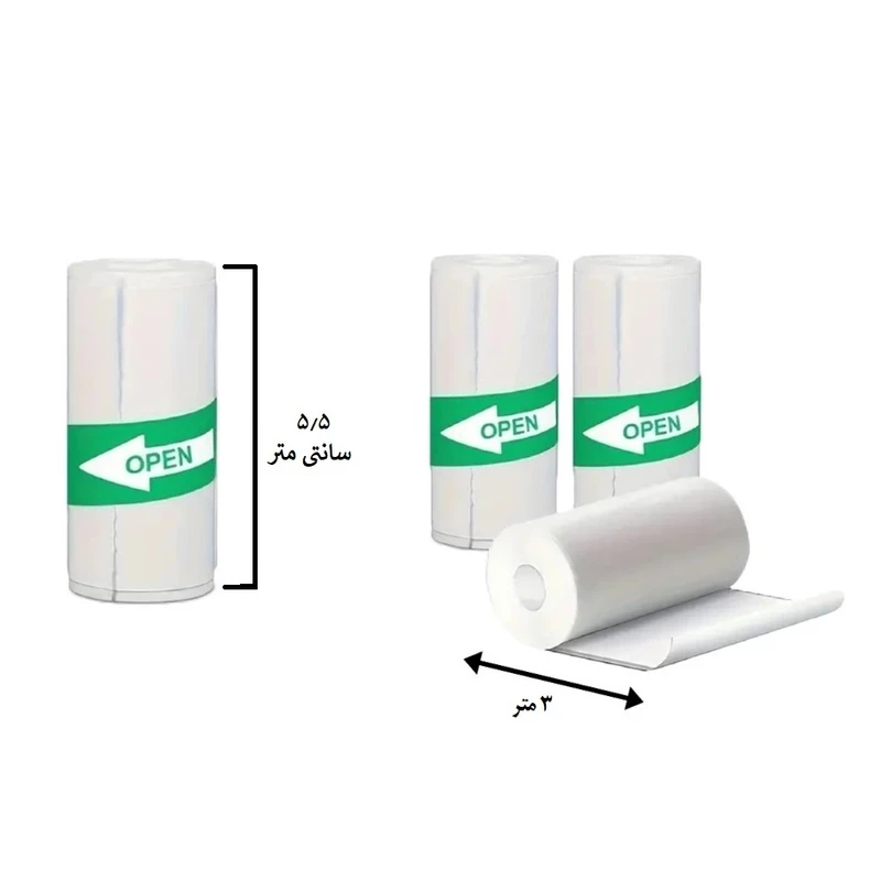 کاغذ مینی پرینتر حرارتی پشت چسبدار رول مدل LW3